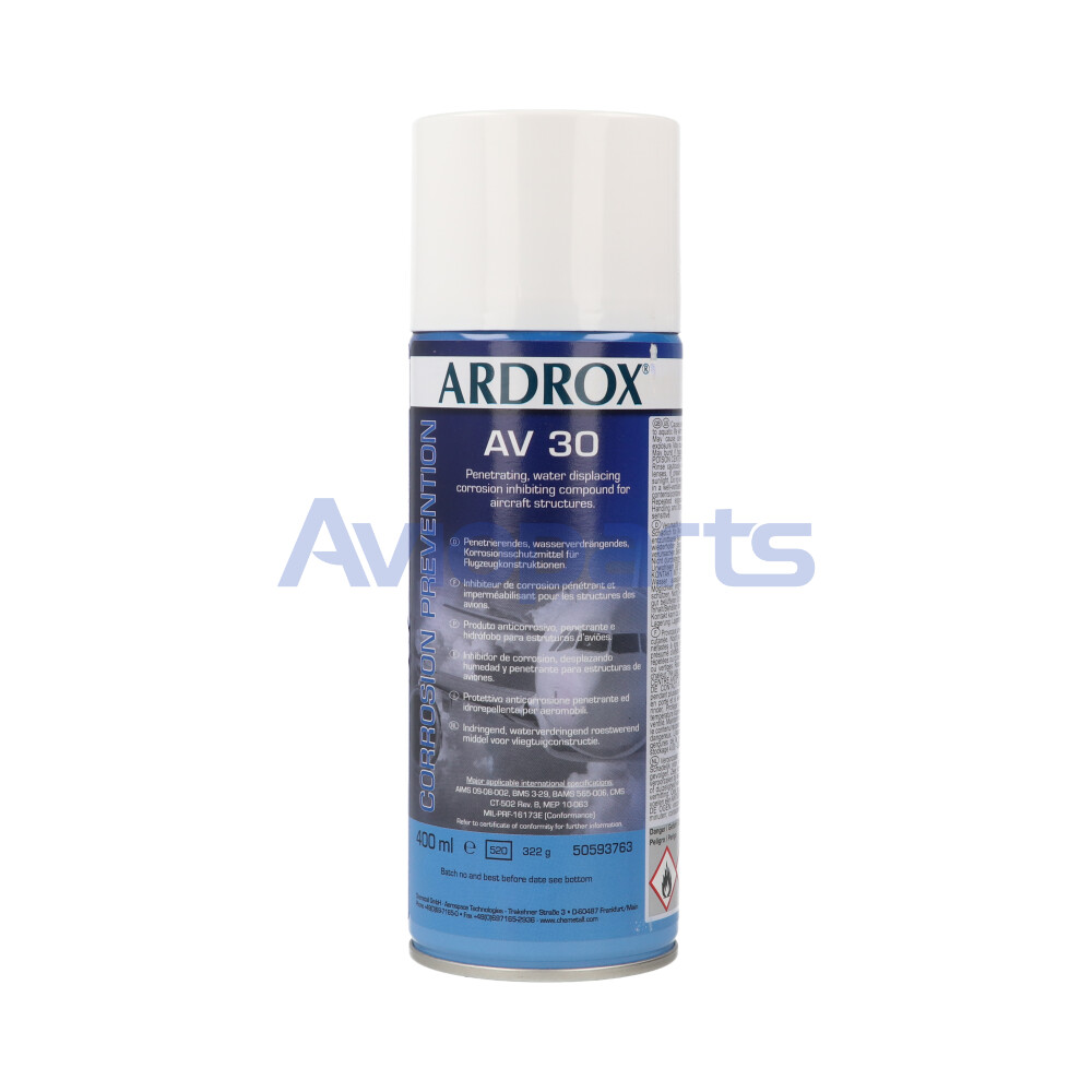 ARDROX AV 30 ,CORROSION INHIBITING COMPOUND, AEROSOL 400 ML -MIL-PRF-16173E Cls 1, Gº1 & 4 (CM526)